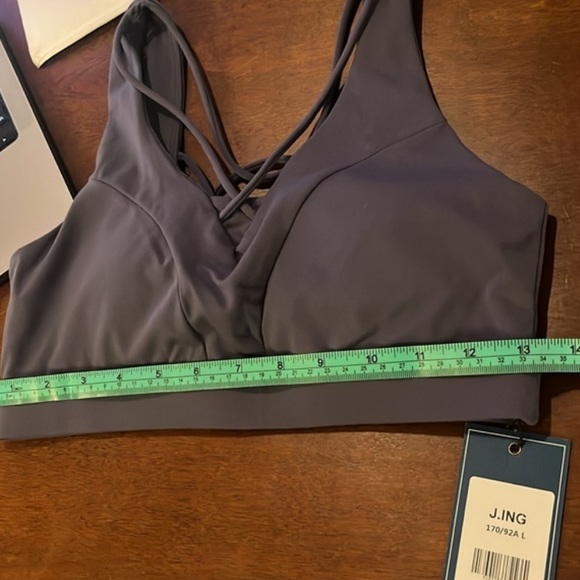 NWT J. ING Activewear Cross Front Strappy Sports Bra Size Large - Picture 16 of 16